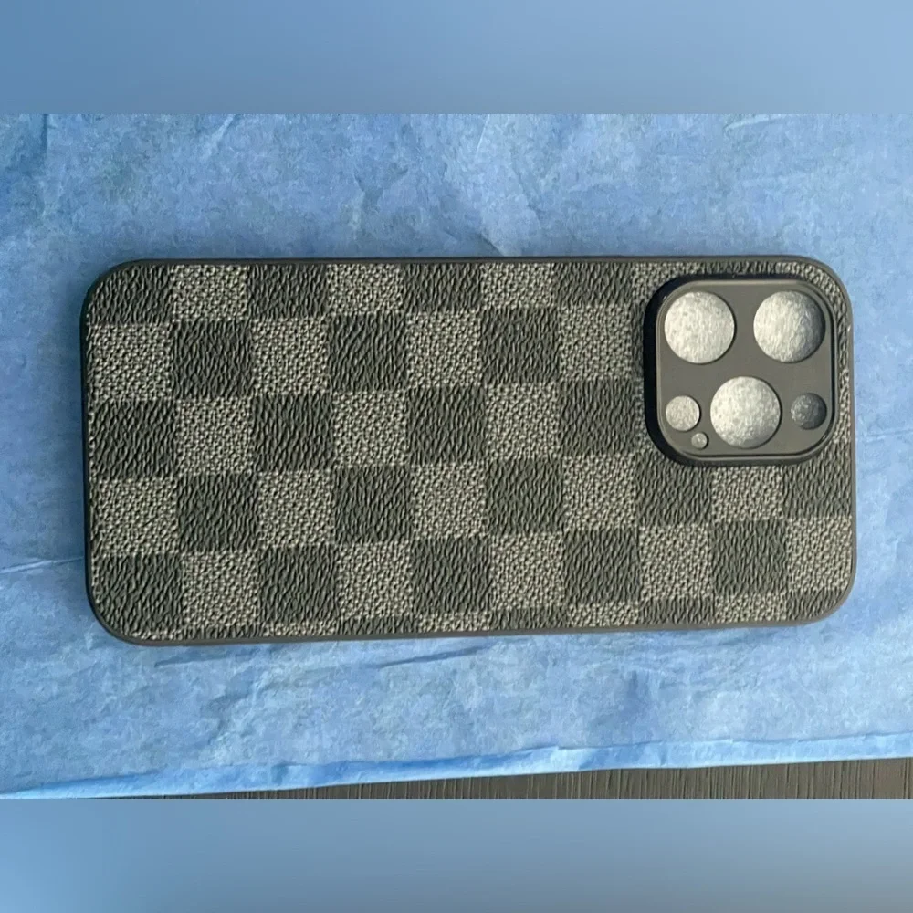 Black Checkered Phone Case 15 Pro max
